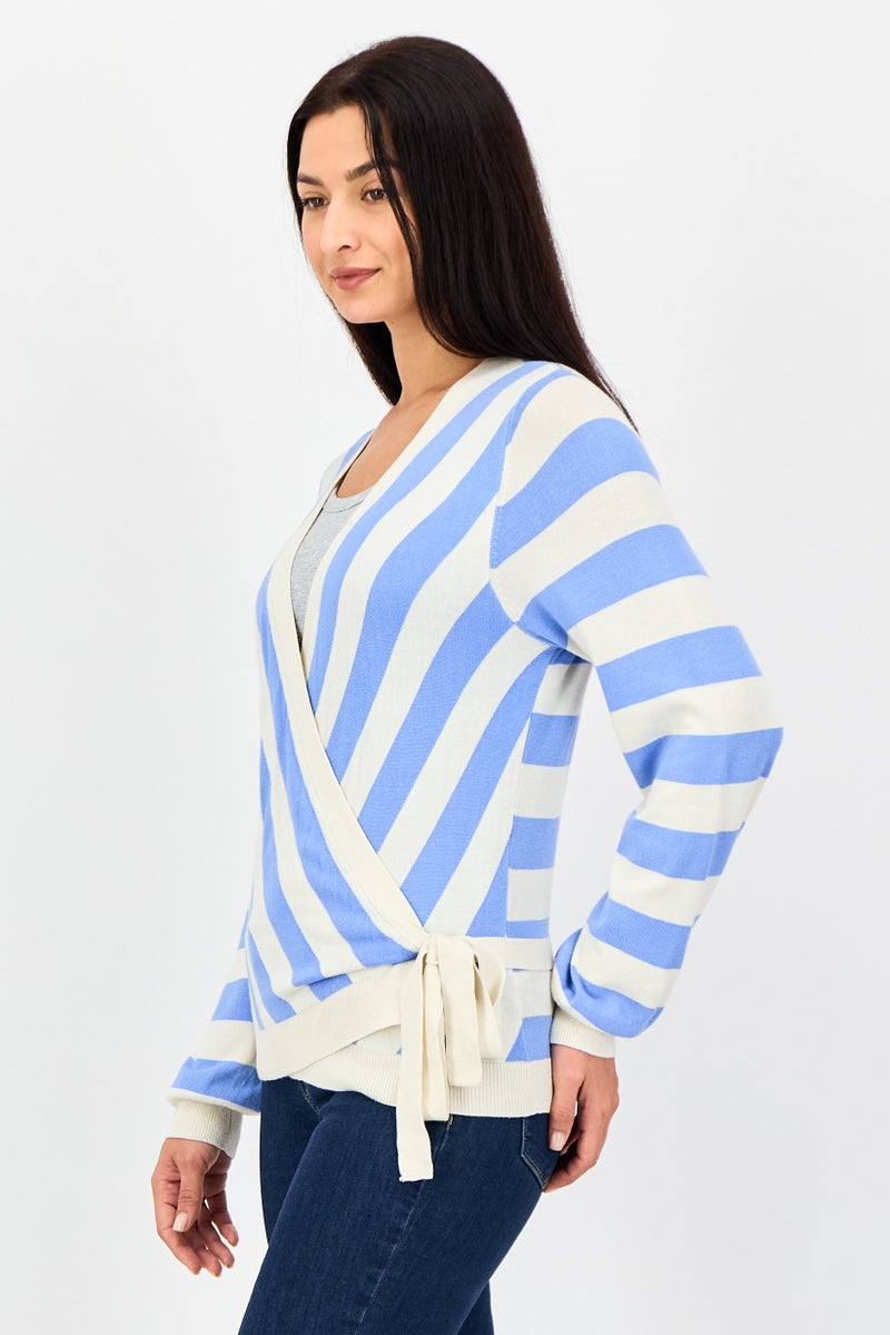 French Connection كارديغان نسائي بفتحة عنق مقسومة بخطوط متعددة الألوان - Image 2