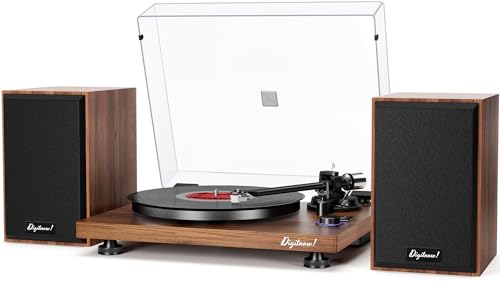 DIGITNOW Bluetooth Turntable HiFi System with 36 Watt Bookshelf Speakers, Patend Designed Vinyl Record Player with Magnetic Cartridge, Bluetooth Playback and Auto Off - Image 1