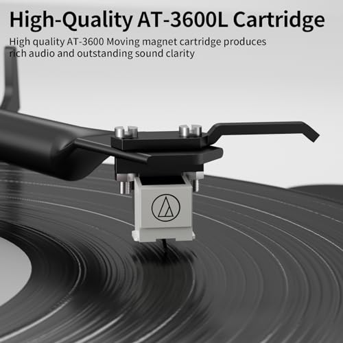 DIGITNOW Bluetooth Turntable HiFi System with 36 Watt Bookshelf Speakers, Patend Designed Vinyl Record Player with Magnetic Cartridge, Bluetooth Playback and Auto Off - Image 3
