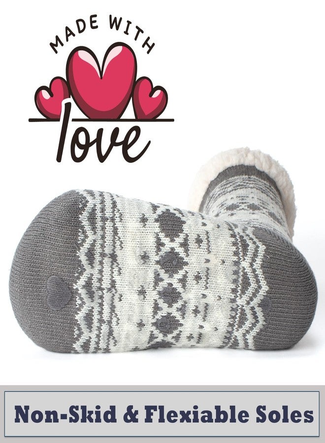 Cozylook Women's Fuzzy Slipper Socks with Non-Slip Grippers, Cozy Fluffy Sherpa Lined, Cute Christmas Gifts for Her Mom Grandma Wife Girlfriend - Image 4