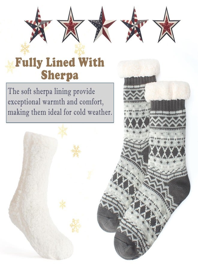 Cozylook Women's Fuzzy Slipper Socks with Non-Slip Grippers, Cozy Fluffy Sherpa Lined, Cute Christmas Gifts for Her Mom Grandma Wife Girlfriend - Image 3