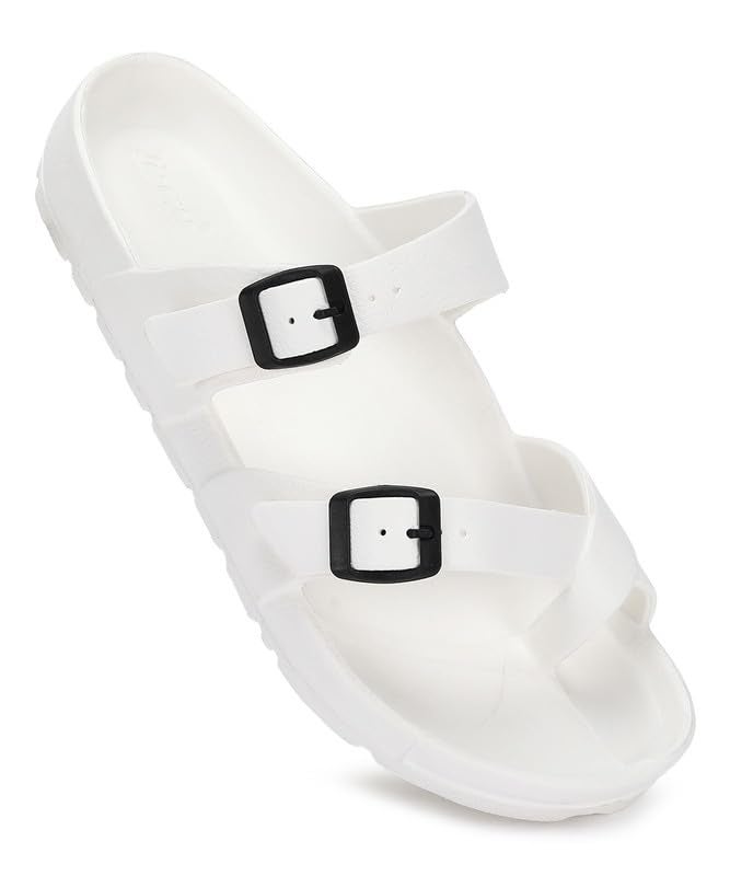 PARAGON K3408G Slippers for Men | Comfortable, Lightweight, Durable Flip Flops with Rubberised EVA Sole | Easy Washable Slip Ons | Ideal for Everyday Use White - Image 1