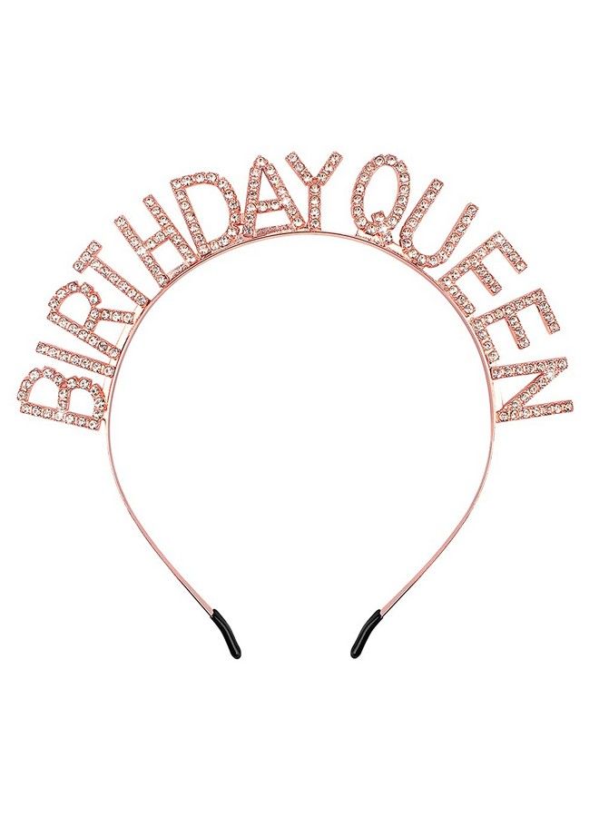 AOPRIE Birthday Crown For Women Rose Gold Birthday Tiara For Girls Birthday Queen Headband Princess Crown Rhinestone Happy Birthday Accessories - Image 2