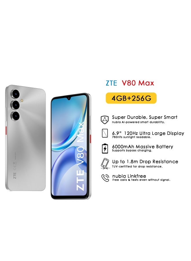 V80 Max Dual SIM Stellar Silver 4+10GB RAM 256GB 4G - International Version