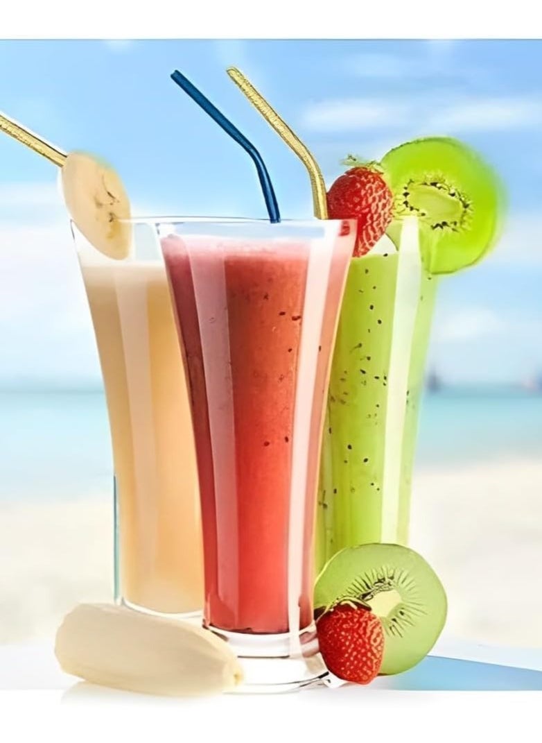 ماركة غير محددة كوب شرب زجاجية للعصير عالي الجودة  مكون من 6 قطع  - Image 2