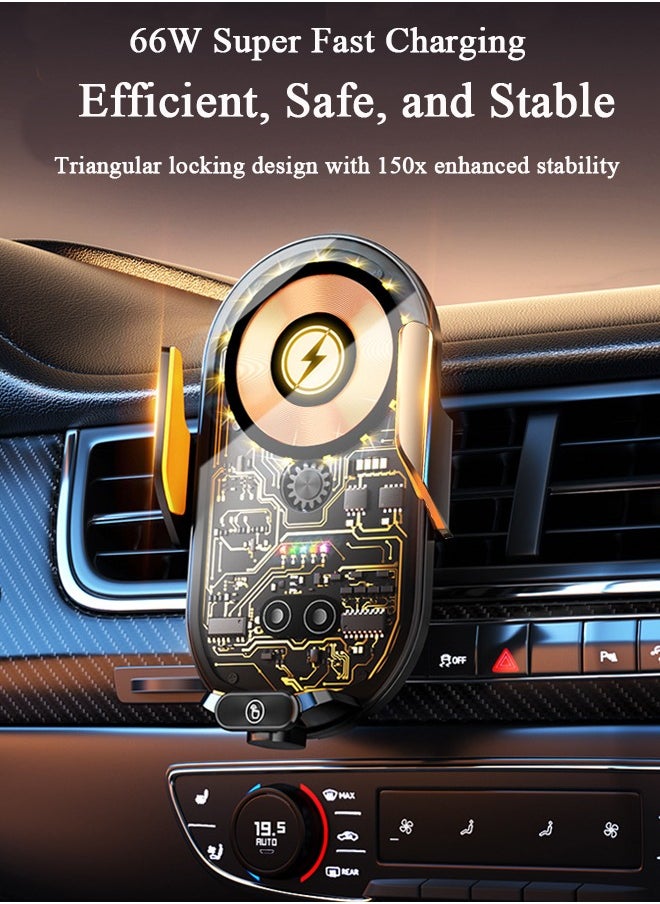 Manningwang - Car Phone Mount Wireless Charger with 15W Fast Charging Auto Clamp Mount Air Vent Phone Mount - Image 1