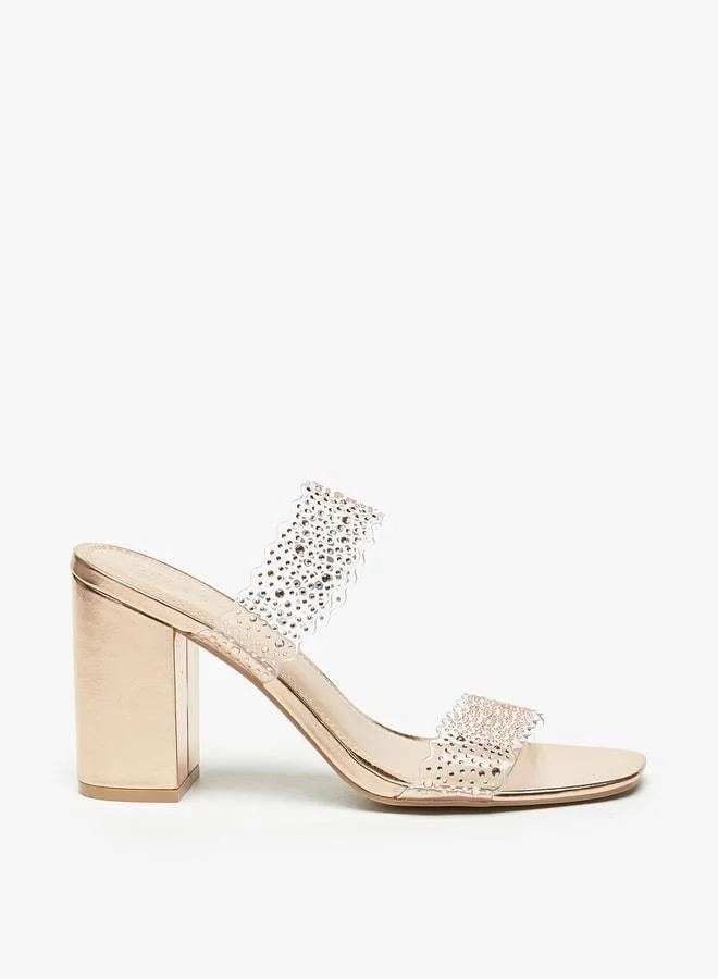 Celeste Women'S Embellished Slip-On Sandals With Block Heels