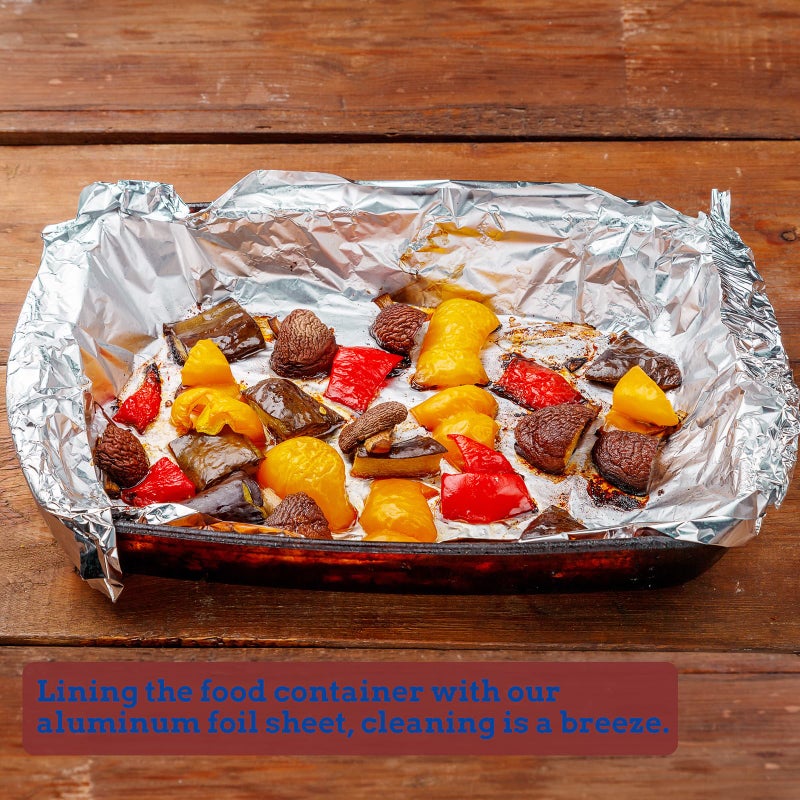 Wonlooker Aluminum Foil Sheets, 500 Sheets, 12 x 12inch/sheet, Precut Aluminum Foil Wraps, Pop-Up Interfolded Foil Sheets for Baking, Grilling, Roasting, Cooking or Storing Food, Large, Silver - Image 4