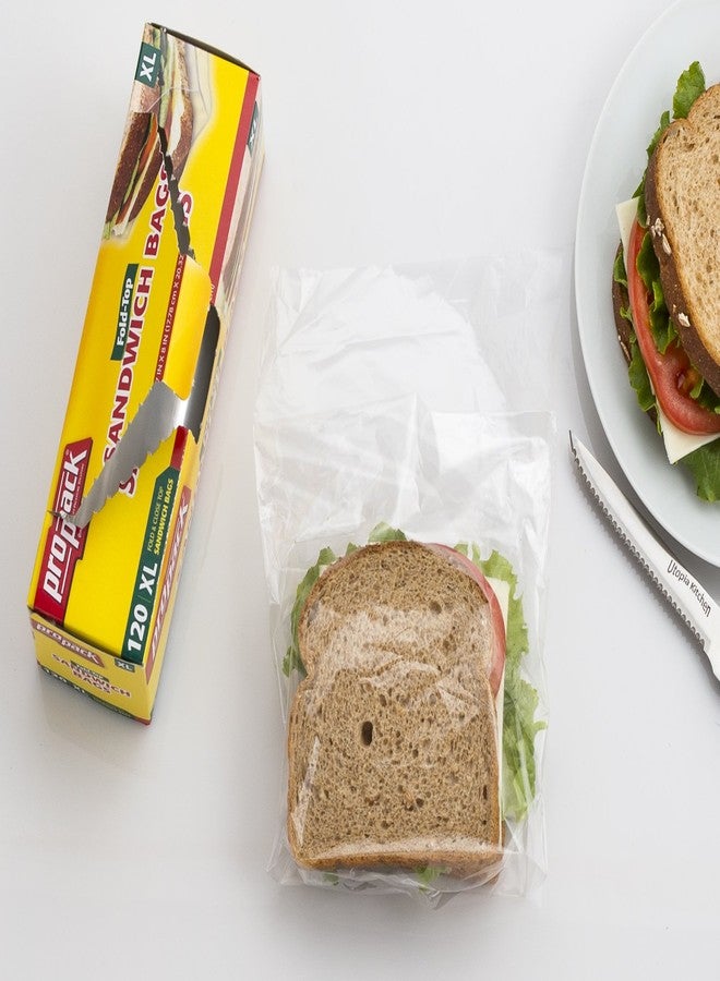 ProPack Disposable Plastic Sandwich Bags Extra Large, with Fold Close Top 120 Bags, Great for Home, Office, Vacation, Traveling, Sandwich, Fruits, Nuts, Cake, Cookies, Or Any Snacks (1 Packs) - Image 3