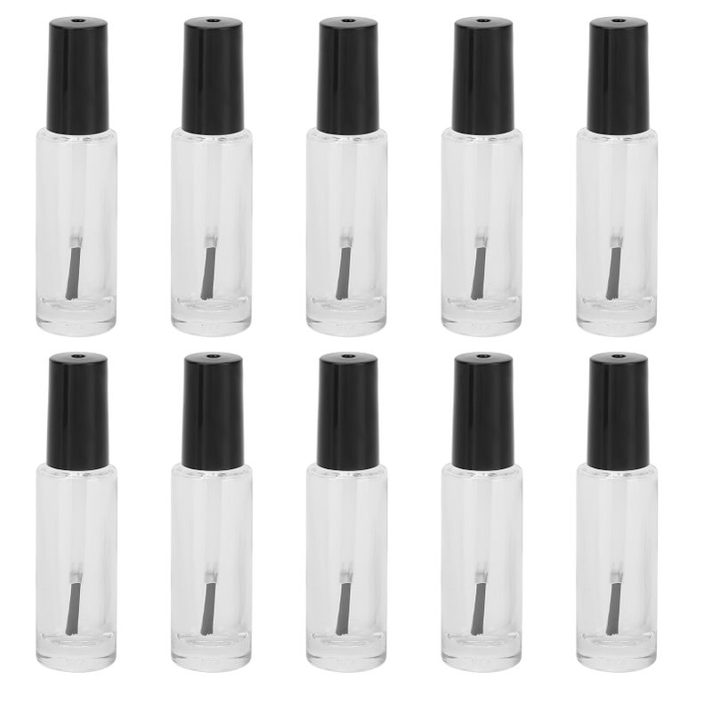 10pcs 8ml Empty Nail Polish Glass Bottles Accessory with Brush Cap Mixing Balls Funnel - Image 3
