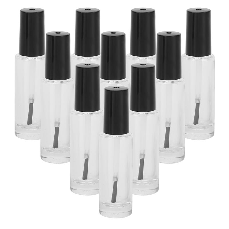 10pcs 8ml Empty Nail Polish Glass Bottles Accessory with Brush Cap Mixing Balls Funnel - Image 2