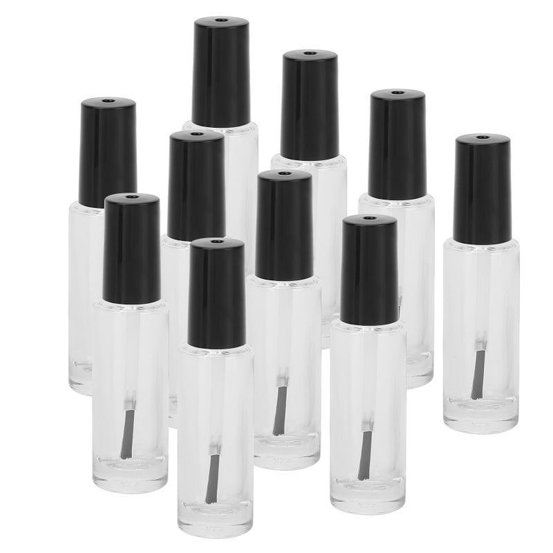 10pcs 8ml Empty Nail Polish Glass Bottles Accessory with Brush Cap Mixing Balls Funnel - Image 4