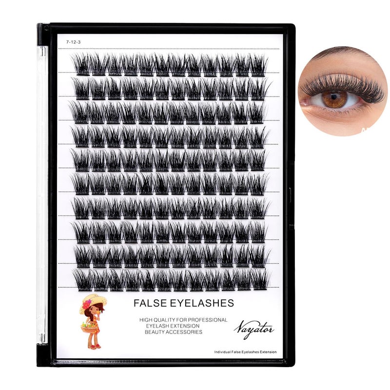 VAYATOR Wide Cluster D Curl Professional Makeup Individual Cluster Eyelashes Grafting Fake False Eyelashes Eyelash Extension Individual Eyelash 20mm