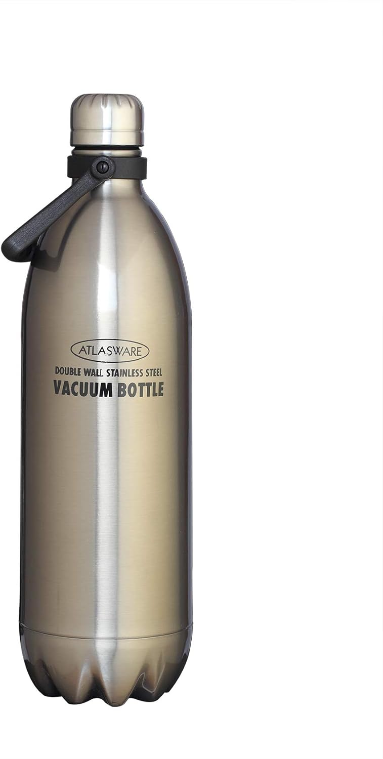 Atlasware Stainless Steel Vacuum Bottle - 2000ml, Grey - Image 1