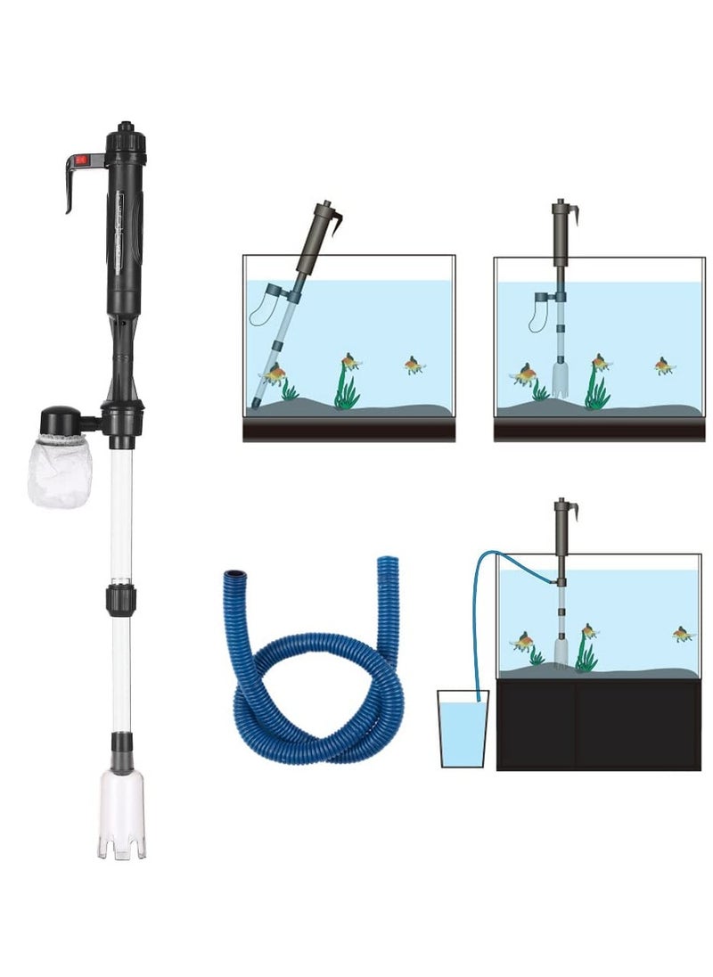 SYOSI - Aquarium Gravel Cleaner, 3 in 1 Electric Fish Tank Vacuum Cleaner Syphon Operated Gravel Water Filter Cleaner Sand Washer for Big and Small Tank Water Changing and Sand Clean - Image 1