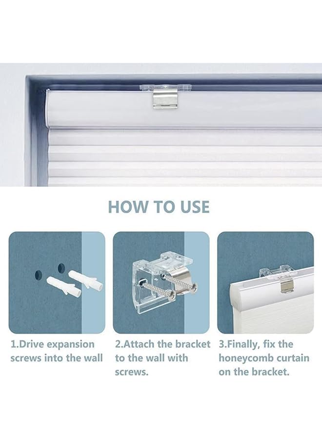 erorex 4Pcs Cordless Shade Bracket Mounting Bracket With Metal Clip Mini Mounting Bracket Clips For 1 Inch 25Mm Pleated Shades Cordless Blinds Headrail And Cordless Honeycomb Cellular As Shown - Image 2