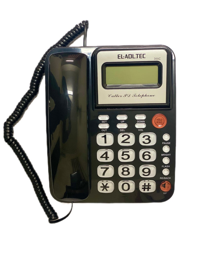 EL-Adl.Tec EL-ADLTECH Heavy Duty Telephone with Caller Number 300c Lcd Year Date Time Wait Music Listening 62 Memory Incoming Call Back Function  - Image 1