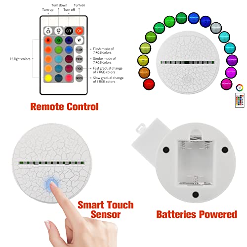 i-CHONY Basketball 3D Illusion Night Light Lamp,16 Colors Dimmable Basketball 3D Led Light,with Remote & Smart Touch,Basket Ball Gifts for Adults Teens Boys Girls Kids Birthday Christmas - Image 5