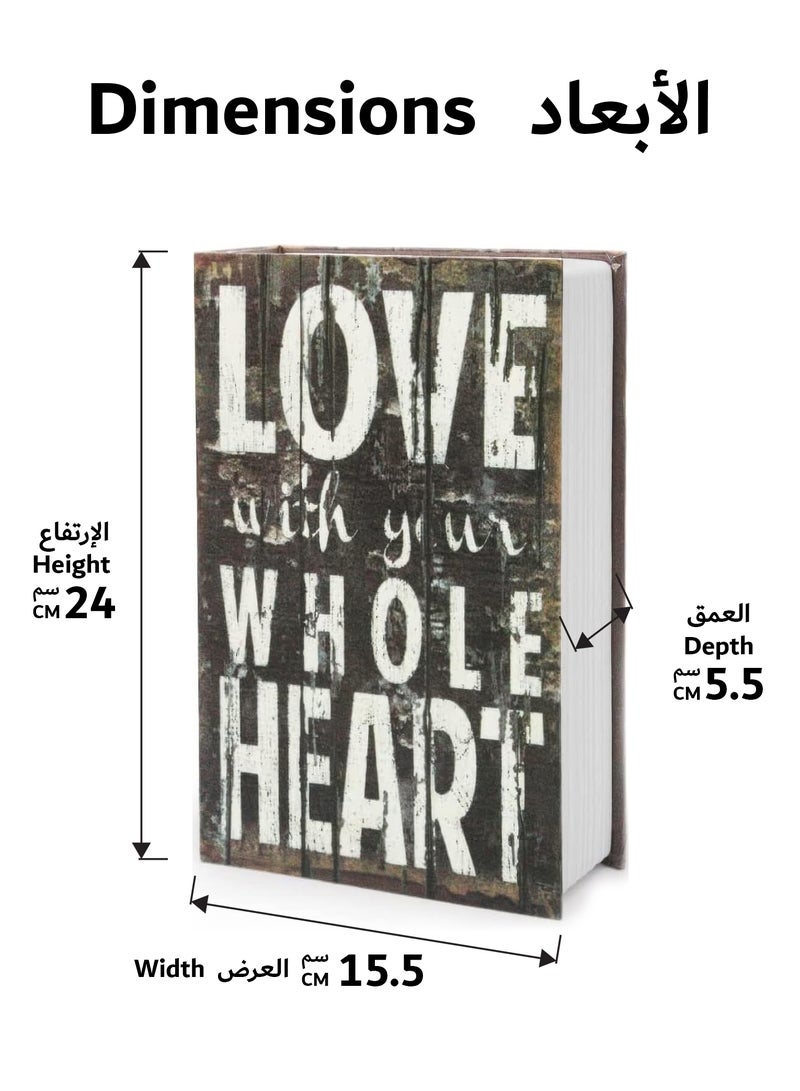رينوفو خزنة معدنية صغيرة على شكل كتاب مع مفتاح مقاس 24*15.5*5.5 سم لحفظ الأشياء الثمينة  - Image 2