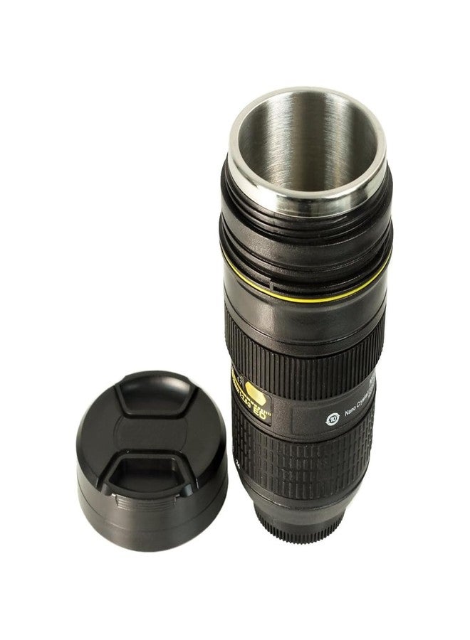 Foto&Tech Travel Coffee Mug Cup Thermos Lenscup Lens Cup, Stainless Steel Insulated Tumbler (Modeling 1:1 AF-S 24-70mm f/2.8G ED Camera Lens 14.5 Ounce, Black) - Image 2