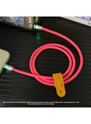 Creative Bee Net Luminous Silicone Data Cable Guest Double Typec Fast Charging Line Suitable For 16iPad Car Carplay-Color:0.5m [usb To For Iphone 12w]-Model:[fragon Fruit Color] Silicone Data Cable [besm Network Rgb Luminous Data Cable] - pzsku/Z1F09802B67576C5692E4Z/45/1745977694/1577d9e6-2c3f-4ac5-854c-8396b45047f0