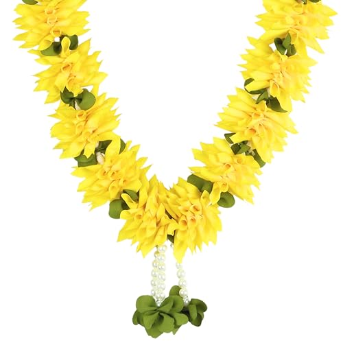 Daedal Crafters Flower Garland for Pooja Mandir Decoration, Hanging Mala for Photo Frame, Decorative Haar Mala for God Idols, Photo Frames of Loved Ones, Ancestors, Pitra & Pooja Room Décor (40 inch) - Image 5