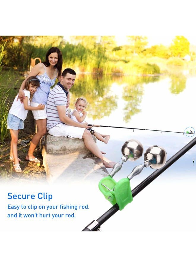 HLOGREE LED Night Fishing Rod Bait Alarm Bell with Dual Ring Bells Fishing Indicator Fish Bait Alarm Portable Fishing Accessories Bait Alarm Bell Rod Clip Tip for Fishing 40Set - Image 3
