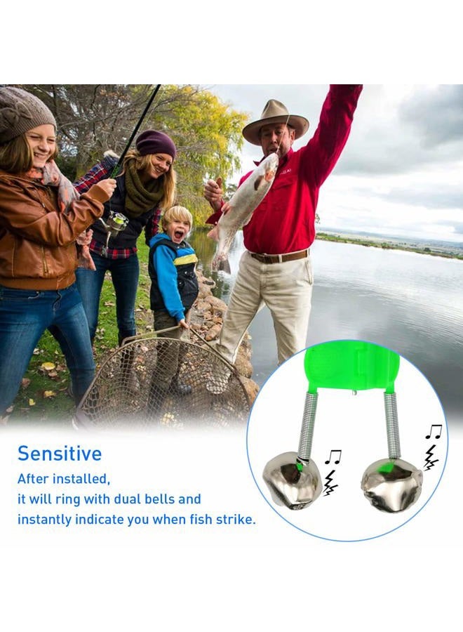 HLOGREE LED Night Fishing Rod Bait Alarm Bell with Dual Ring Bells Fishing Indicator Fish Bait Alarm Portable Fishing Accessories Bait Alarm Bell Rod Clip Tip for Fishing 40Set - Image 4