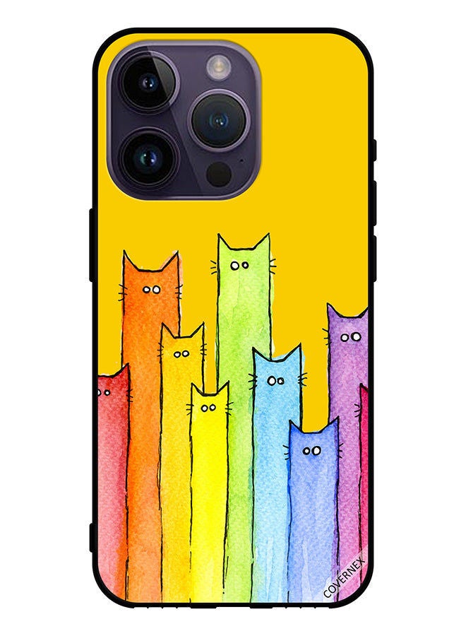 Covernex Protective Case Cover For Apple iPhone 14 Pro Cat Puppet Art - Image 1