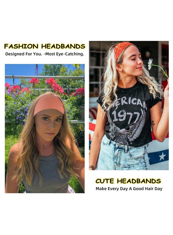 RITOPER Head Bands for Women's Hair, Extra Soft Workout Wide Yoga Running Headbands for Women Non Slip, Sweat Band Elastic Thick Hair Bands, Trendy Womens Headbands Hair Wrap - Image 5