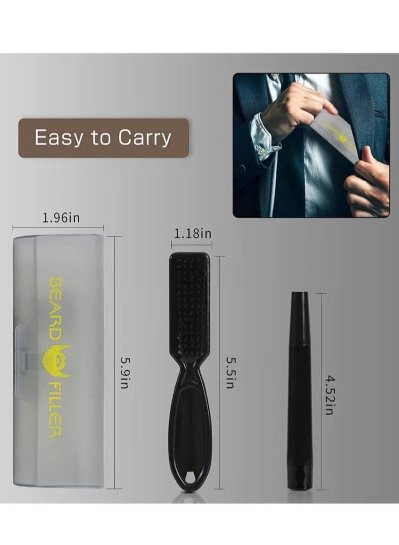 قلم تعبئة اللحية مقاوم للماء، تغطية طويلة الأمد ونهاية طبيعية للحية والشارب والحواجب - Image 3