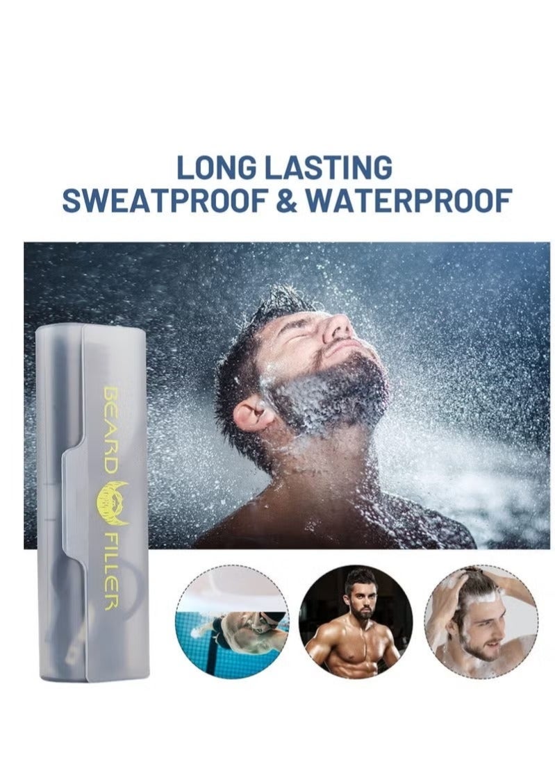 قلم تعبئة اللحية مقاوم للماء، تغطية طويلة الأمد ونهاية طبيعية للحية والشارب والحواجب - Image 4