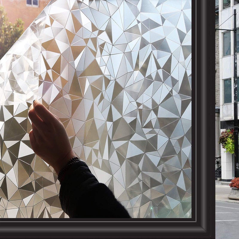 Zindoo NonAdhesive Window Film Privacy Stained Glass Window Film Static Cling Frosted Privacy Film Decorative Window Privacy Film for Home Office Bedroom Kitchen Doors 445 x 200 cm