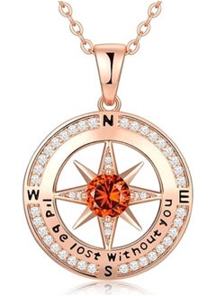 Zifeel Compass Necklace Gifts for Women wife - S925 Sterling Silver Birthstone Necklaces for Women - Anniversary Birthday Gifts for Her Wife Girlfriend - Valentines Day Mom Mother’s Day  Gifts  - Image 1