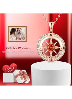Zifeel Compass Necklace Gifts for Women wife - S925 Sterling Silver Birthstone Necklaces for Women - Anniversary Birthday Gifts for Her Wife Girlfriend - Valentines Day Mom Mother’s Day  Gifts  - Image 3
