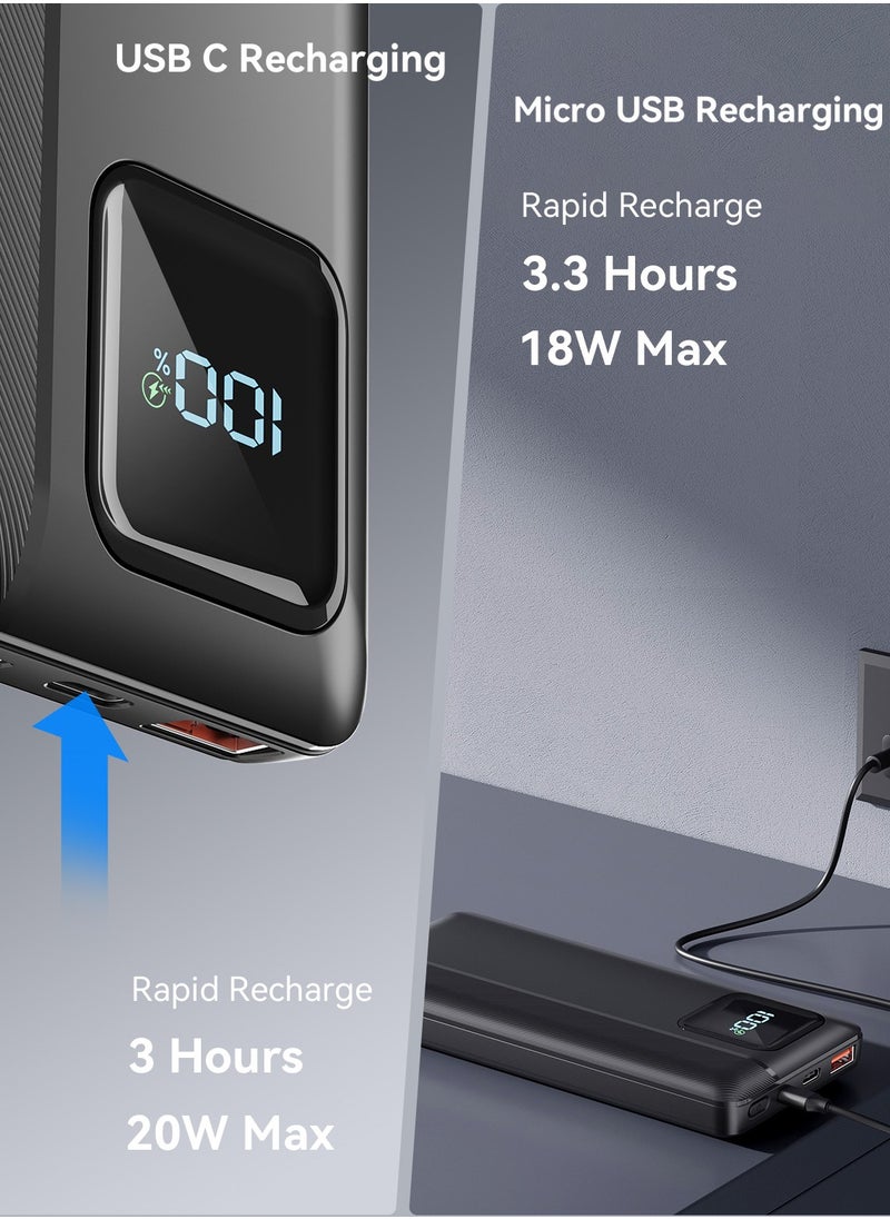 Garlo - Garlo Power Bank Portable Charger 10000mAh 22.5W Fast Charging Mini Powerbank with Built in USB C and IOS Cables, Mobile Phones Battery Pack for iPhone Android iPad Samsung Google Pixel LG - Image 1