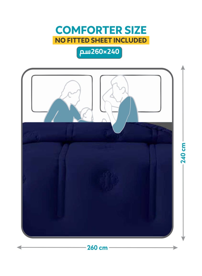 دوناتيلا طقم مفرش  3 قطع مقاس مزدوج 240 × 260 سم بحشوة ثابتة أبيض - Image 3