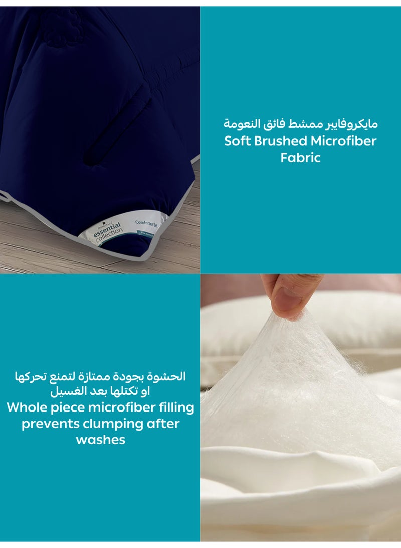 دوناتيلا طقم مفرش  3 قطع مقاس مزدوج 240 × 260 سم بحشوة ثابتة أبيض - Image 5