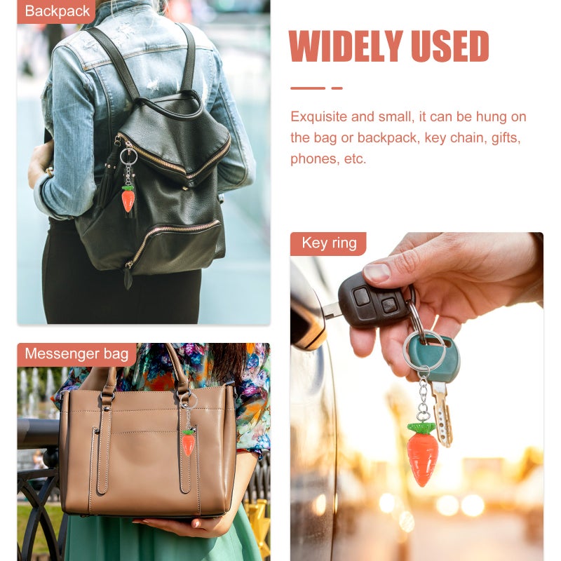 10Pcs Decorative Mini Carrots Adorable Carrot Ornaments Hanging Carrot Pendants Bag Pendants - Image 5