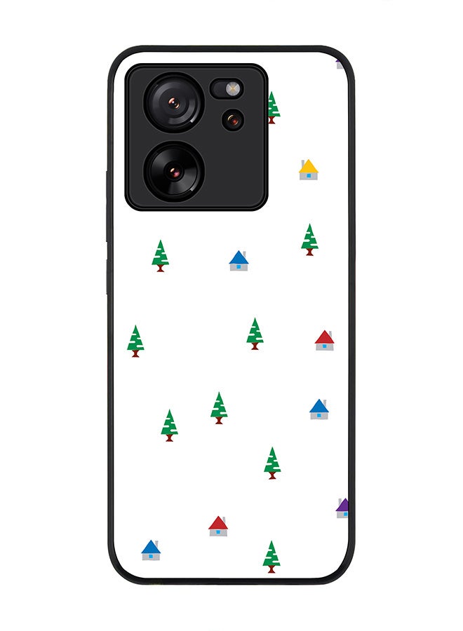 Stylizedd Rugged Black Edge case for Xiaomi 13T / Xiaomi 13T Pro, Slim fit Soft Case Flexible Rubber Edges Anti Drop TPU Gel Thin Cover - Cabin Wood - Image 1