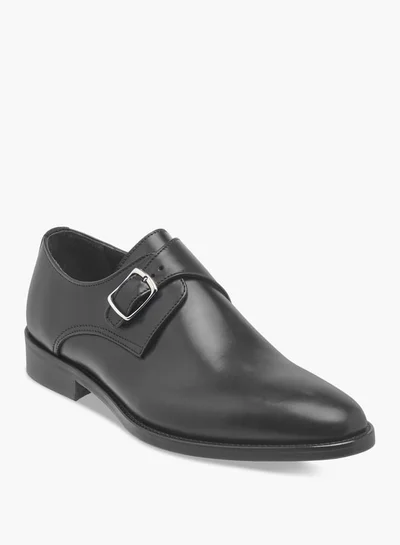 DUCHINI Men's Solid Slip-On Monk Shoes
