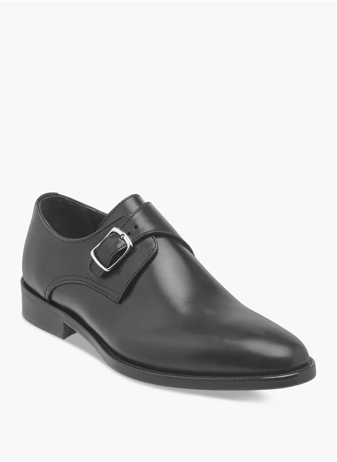 DUCHINI Men's Solid Slip-On Monk Shoes