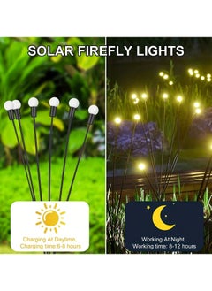 Beauenty 2 Pack Solar Garden Lights for Outdoor, Upgraded 10 LED Firefly Solar Swaying Lights, Sway by Wind, Waterproof Outdoor Lights Solar Powered for Yard Patio Pathway Decoration (Warm White)  - Image 3