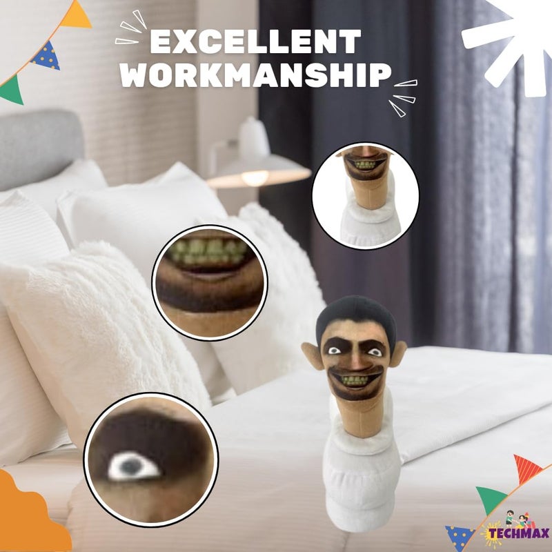 TechMax Solution Scary Toilet Smile Plush Toy Stuffed Plushie Doll Toys Collectible Gifts for Kids Fans Adults Birthday - Image 3