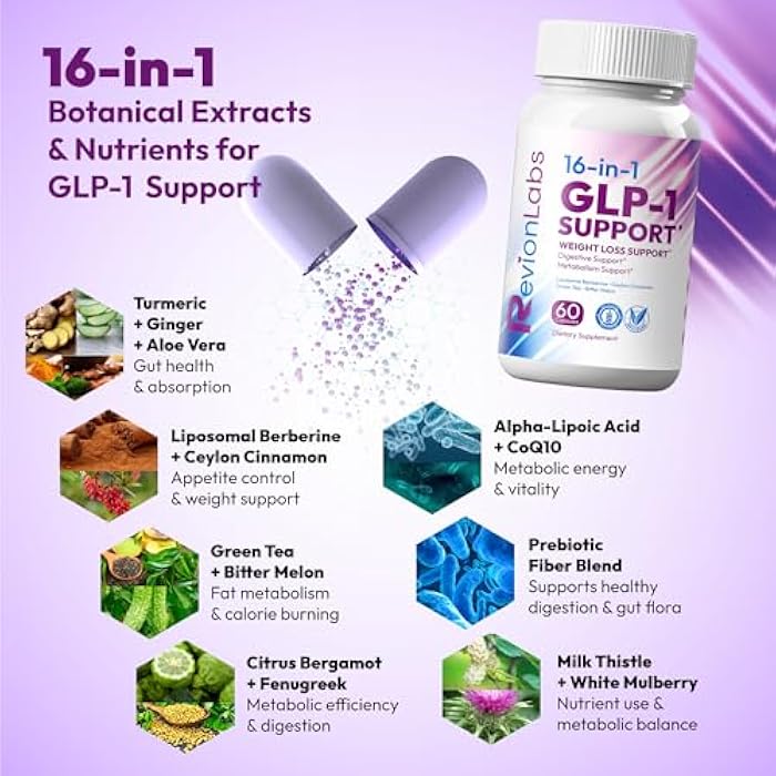 GLP-1 Support Weight Loss Supplement - Natural Appetite Suppressant for Women Men - Berberine Support Activate Hunger Control Curb Cravings Boost Metabolism Fat Burn & Gut Health - Image 4