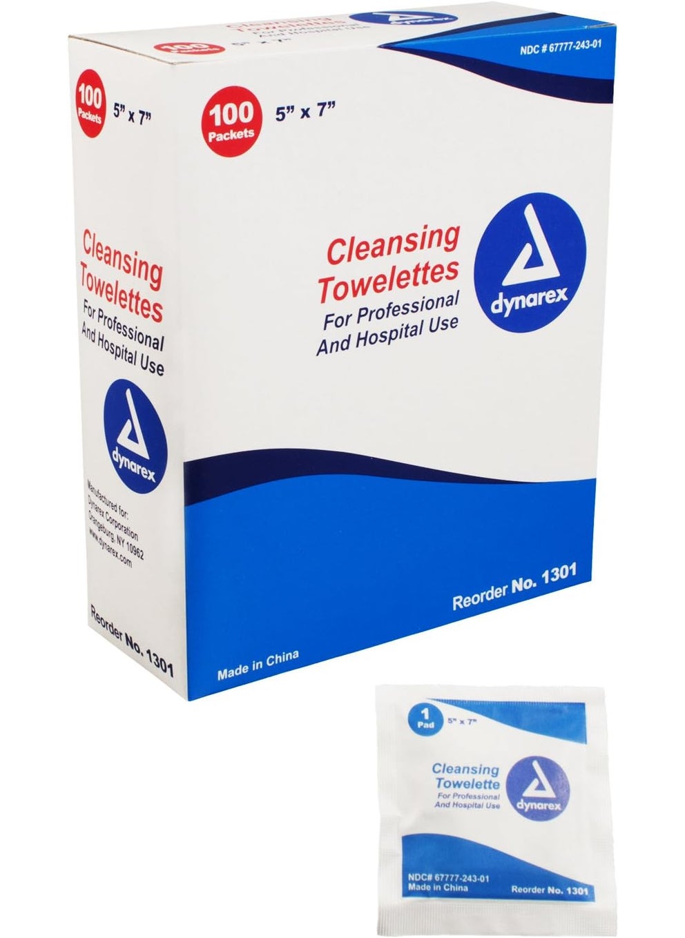 Dynarex Dynarex 1301 Cleansing Towelettes Colorless 