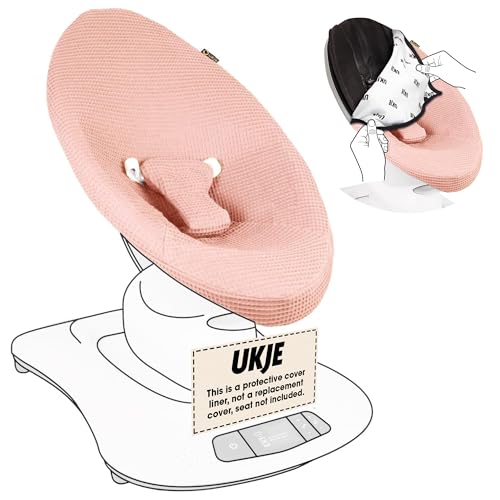UKJE Liner Baby Rocker Cover Compatible with 4moms mamaRoo 4 Old Model Before 2022 100 OekoTex Cotton mamaroo Swing Cover Replacement Baby Swing Cover Made in EU Pink - Image 1
