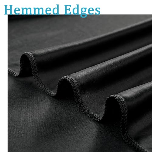 NSSONBEN 20ft x 10ft Wrinkle Free Black Backdrop Curtains for Parties, 4 Panels 5x10ft Silky Polyester Black Photo Backdrop Drapes for Wedding Graduation Birthday Party Photography Background - Image 5