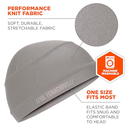 Ergodyne Chill Its 6632 Cooling Skull Cap, Sweat Wicking Liner, UPF 50 Sun Protection Gray - Image 2