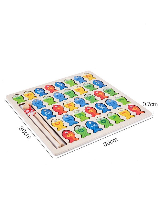 joyzzz Wooden Magnetic Fishing Game, Montessori Fine Motor Skills Toy with Letters and Numbers, Preschool Learning ABC and Educational Toy, Gift for 3 4 5 Years Old Kids.  - Image 2